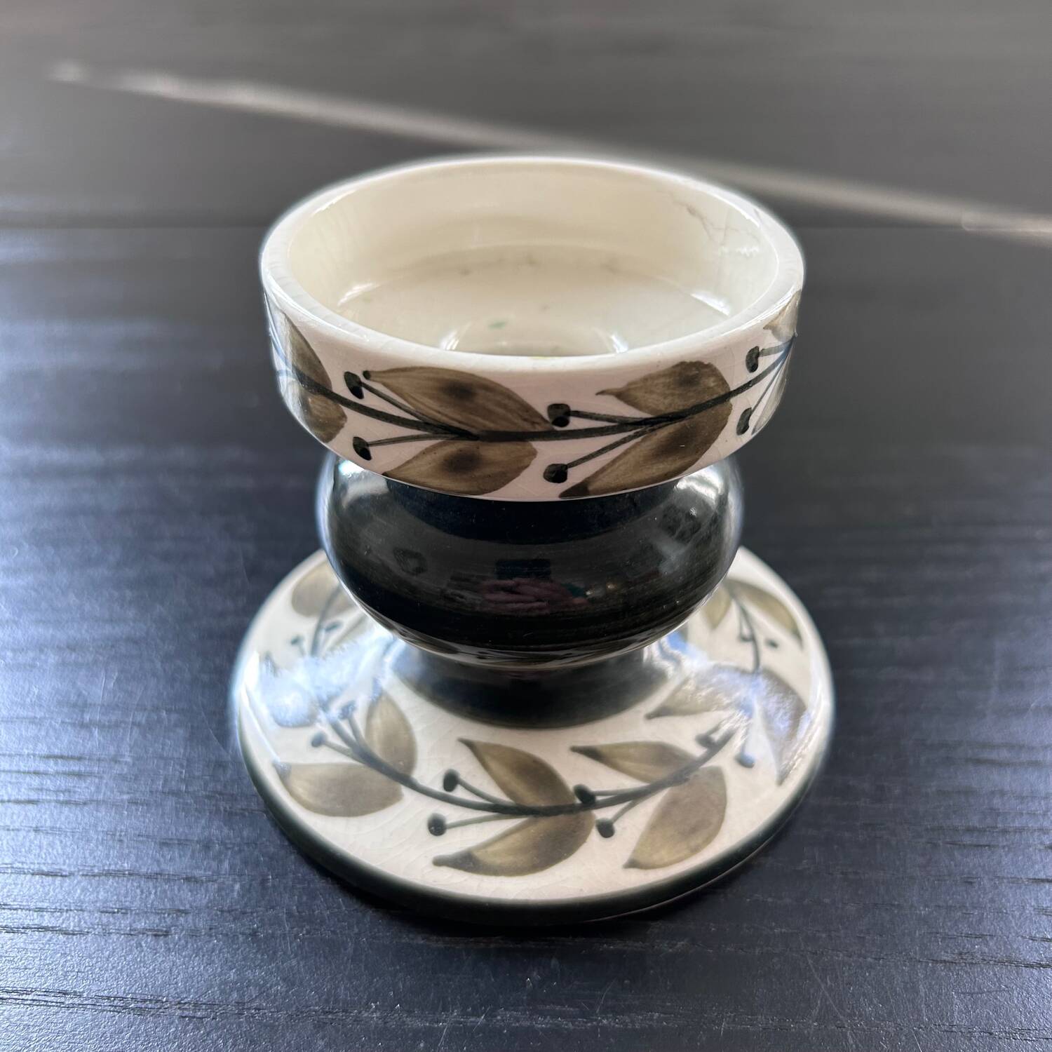 Scandinavian candle holder with plant decoration