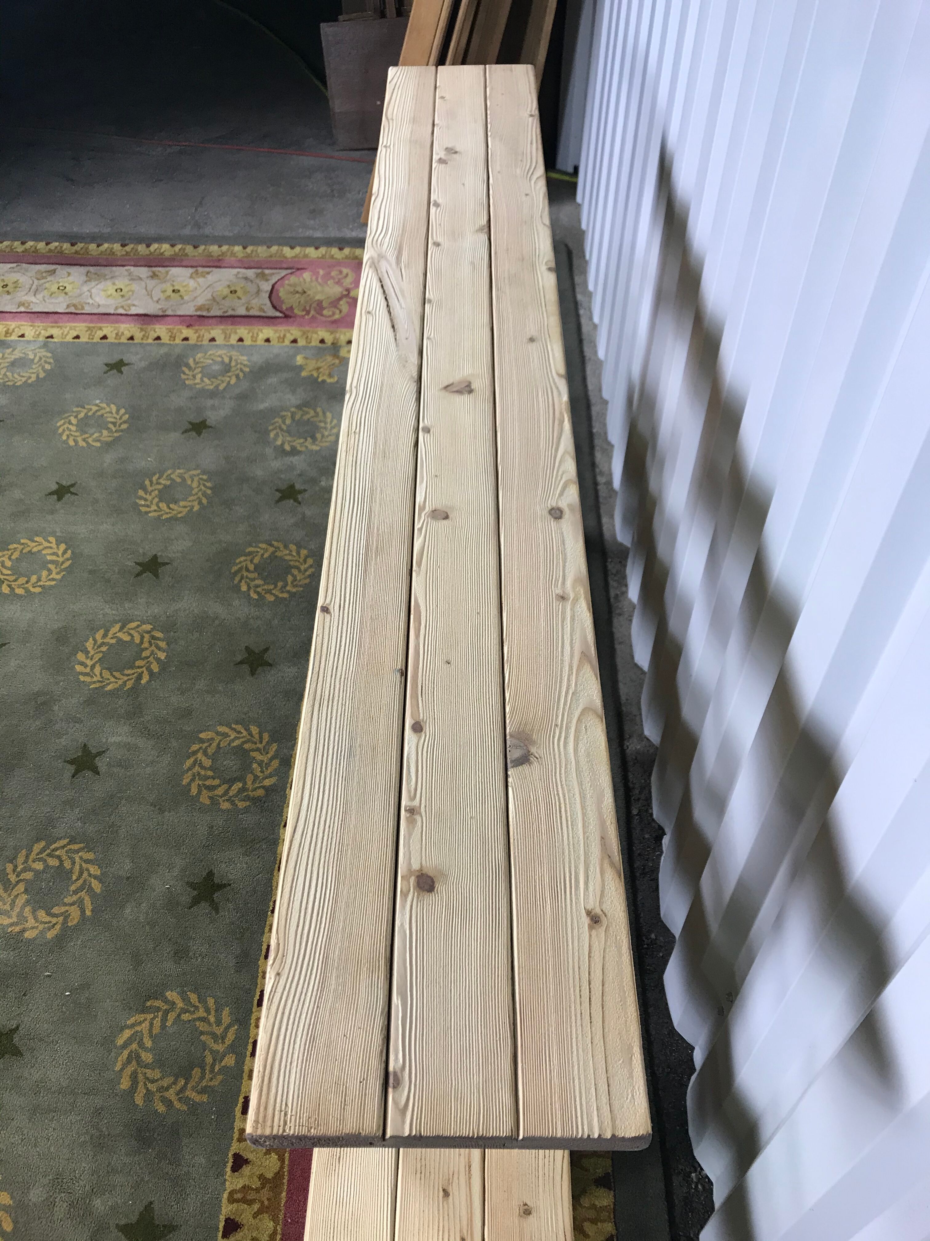 Pair of benches in erased aero fir