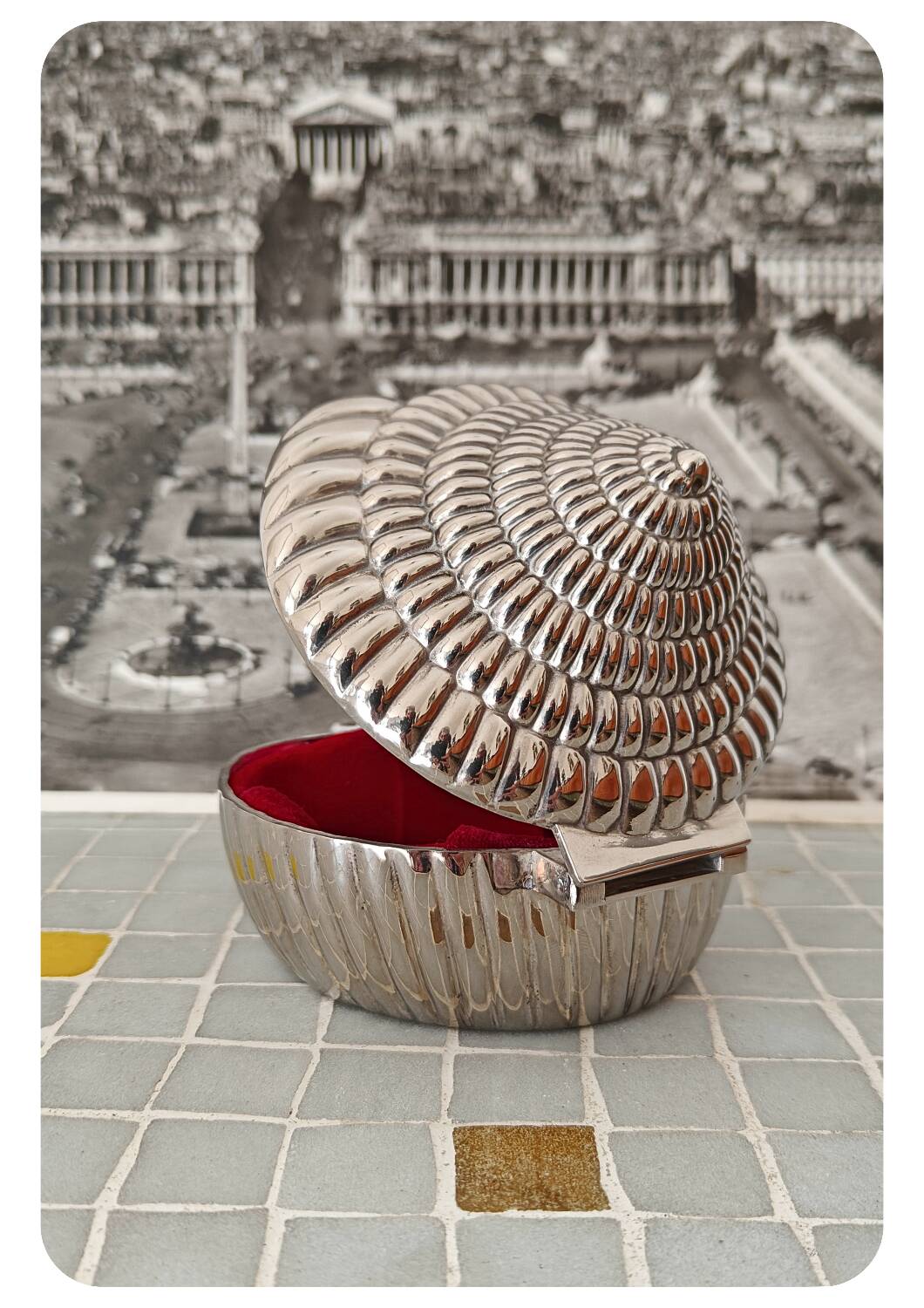 Boîte à bijoux vintage en forme de coquillage