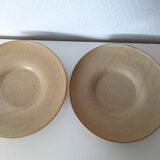 pair of village stoneware dessert plates