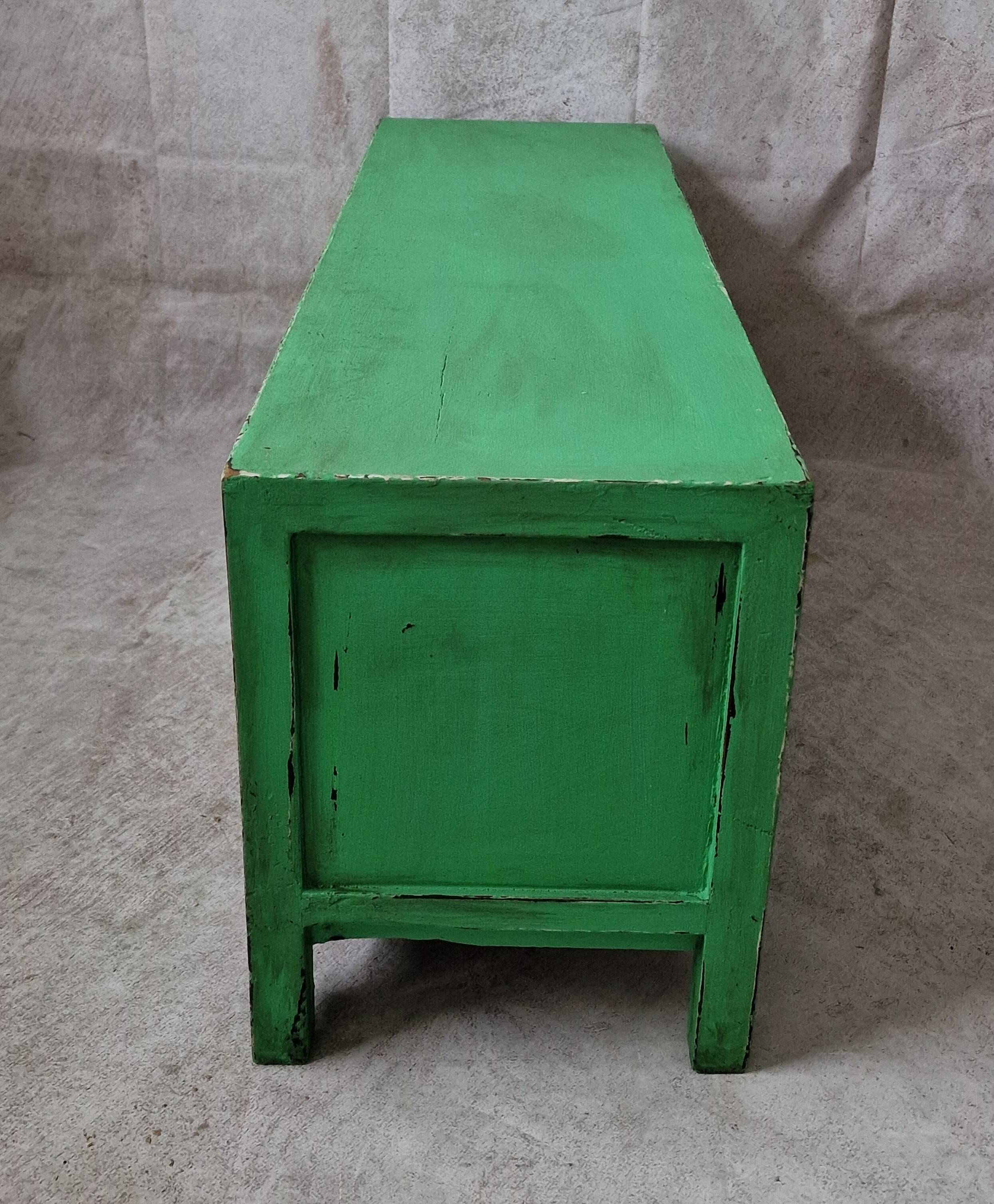 Small low buffet / TV cabinet in green patina