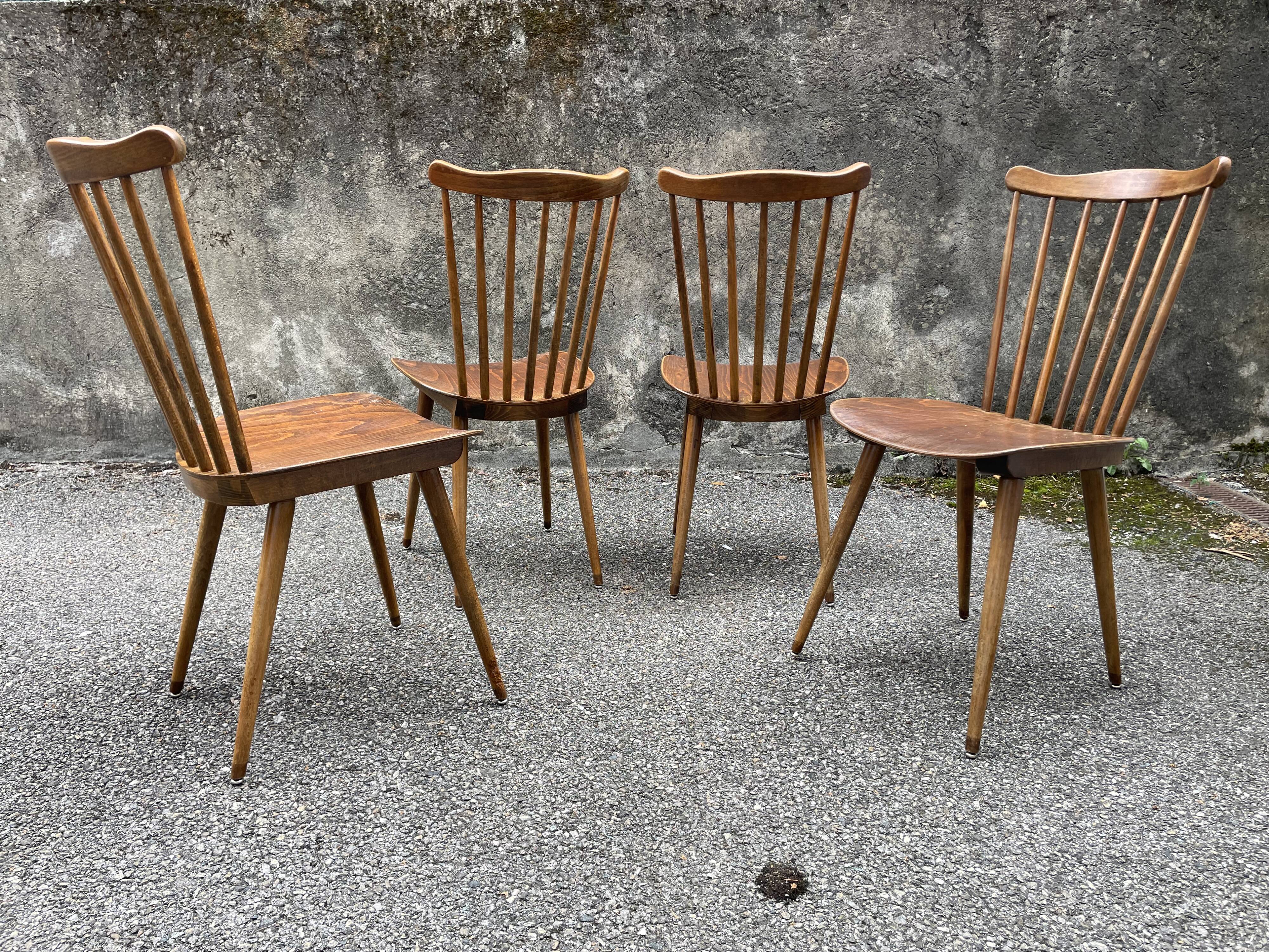 Set of 4 Menuet Baumann chairs