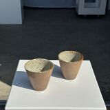 Lot de 2 tasses / mug en céramique indonésienne (mat brun)