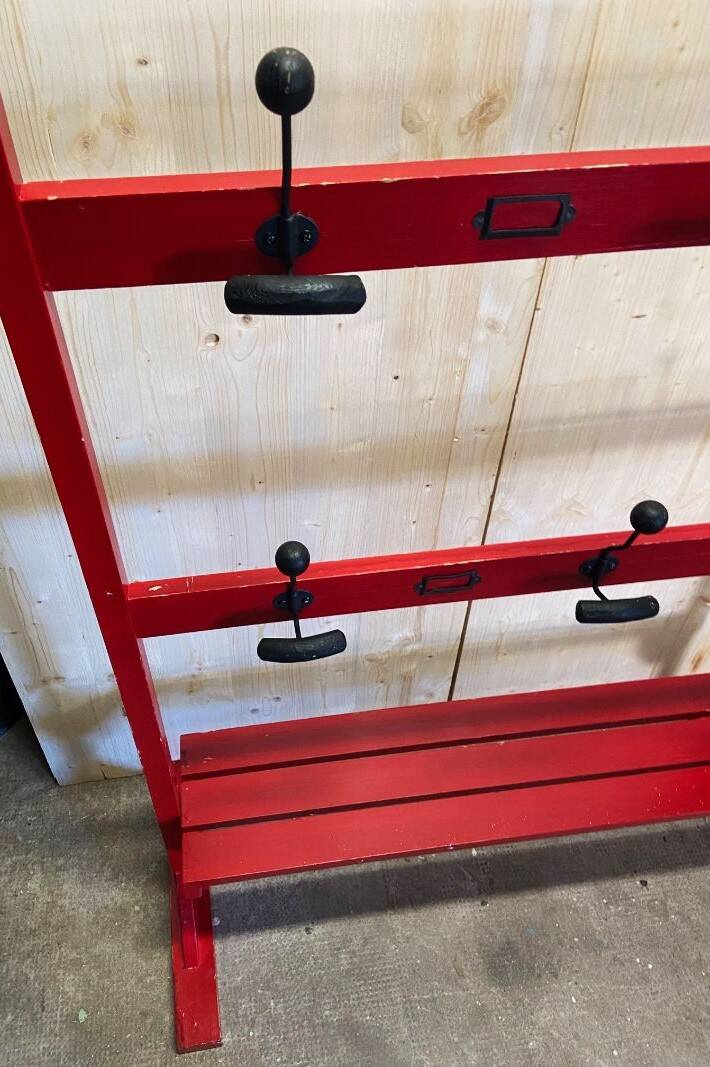 School Coat Rack Small Kindergarten Wood Vintage Style