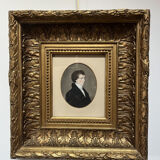 German school (?) of the early 19th century, Portrait of a young man wearing glasses.