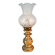 Pegasam SL Spain lamp – alabaster base and vintage engraved glass