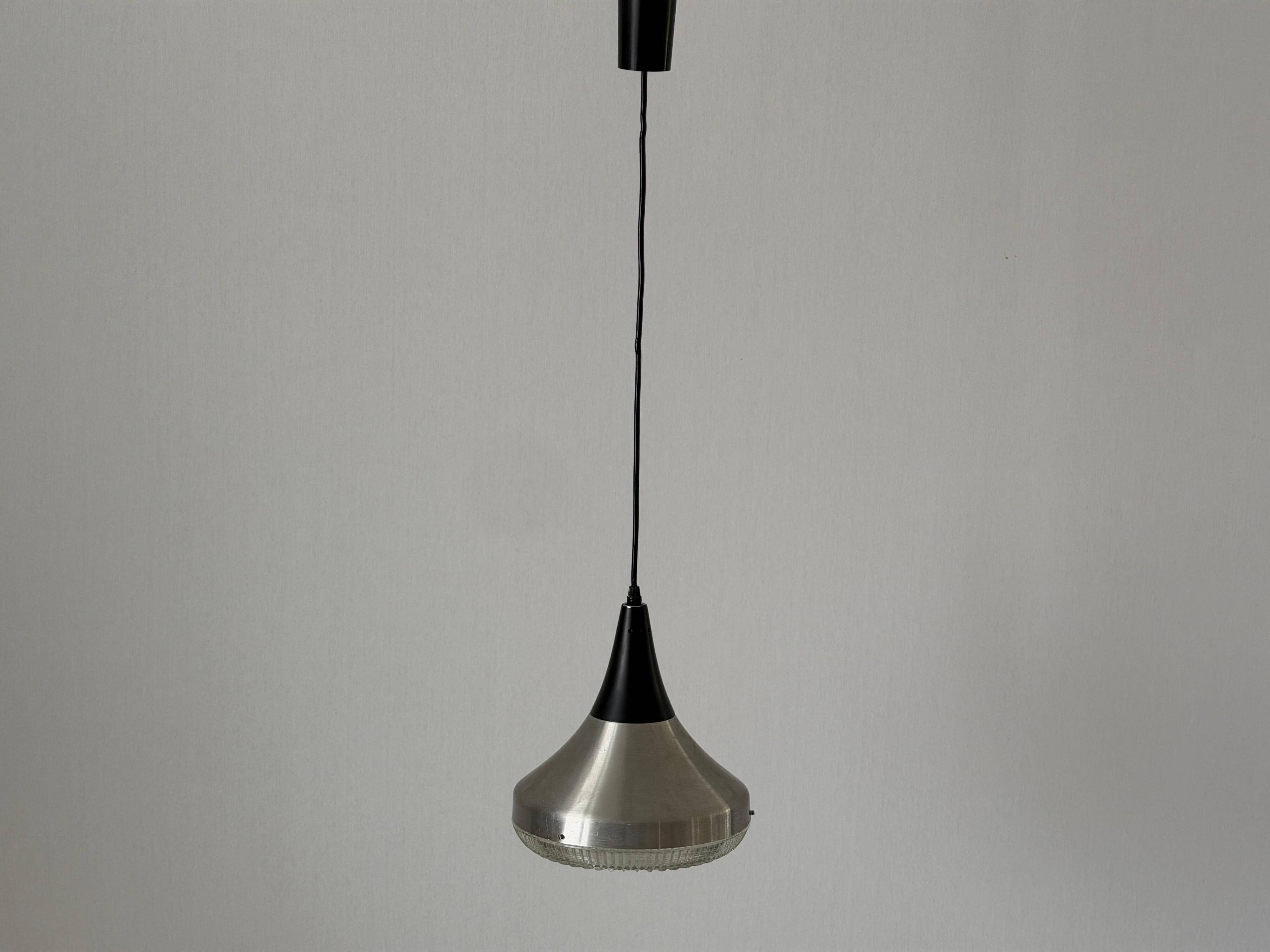 Crystal glass ceiling light with a metal frame, 1960s, Germany
