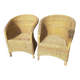 Pair of rattan armchairs