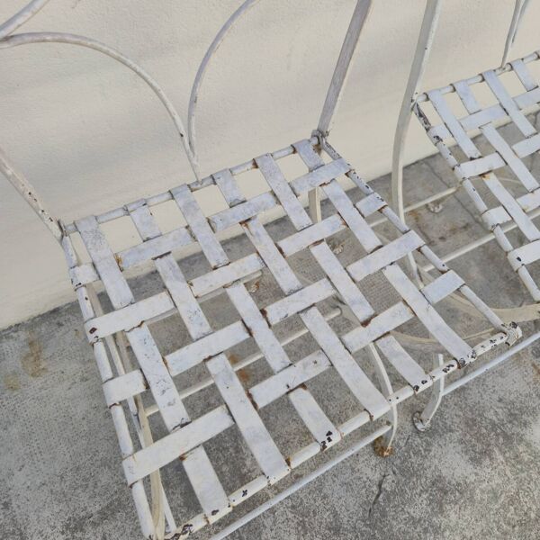 Paire de chaises de jardin en fer forgé, XIXème s.