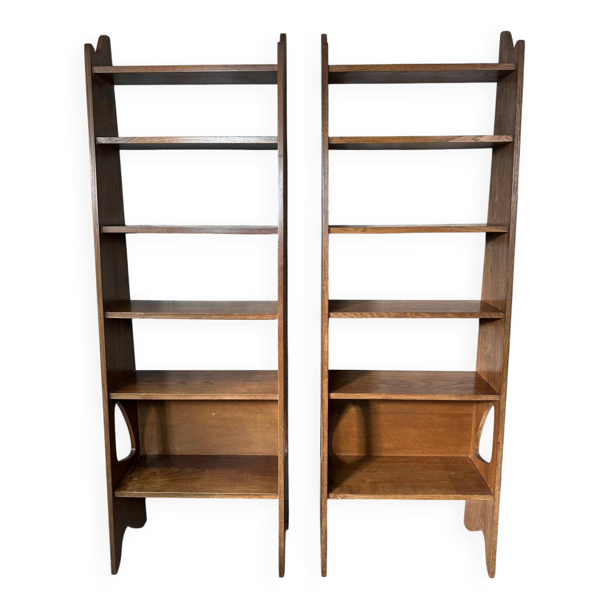 Pair of oak shelves