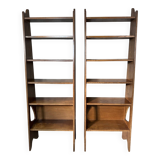 Pair of oak shelves