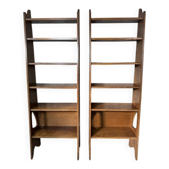 Pair of oak shelves