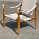 Vintage safari chair 1960s Denmark with canvas minimalist design