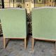 Pair of English armchairs green velvet