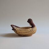 Duckling-shaped wicker basket