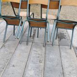 Lot five vintage school chairs