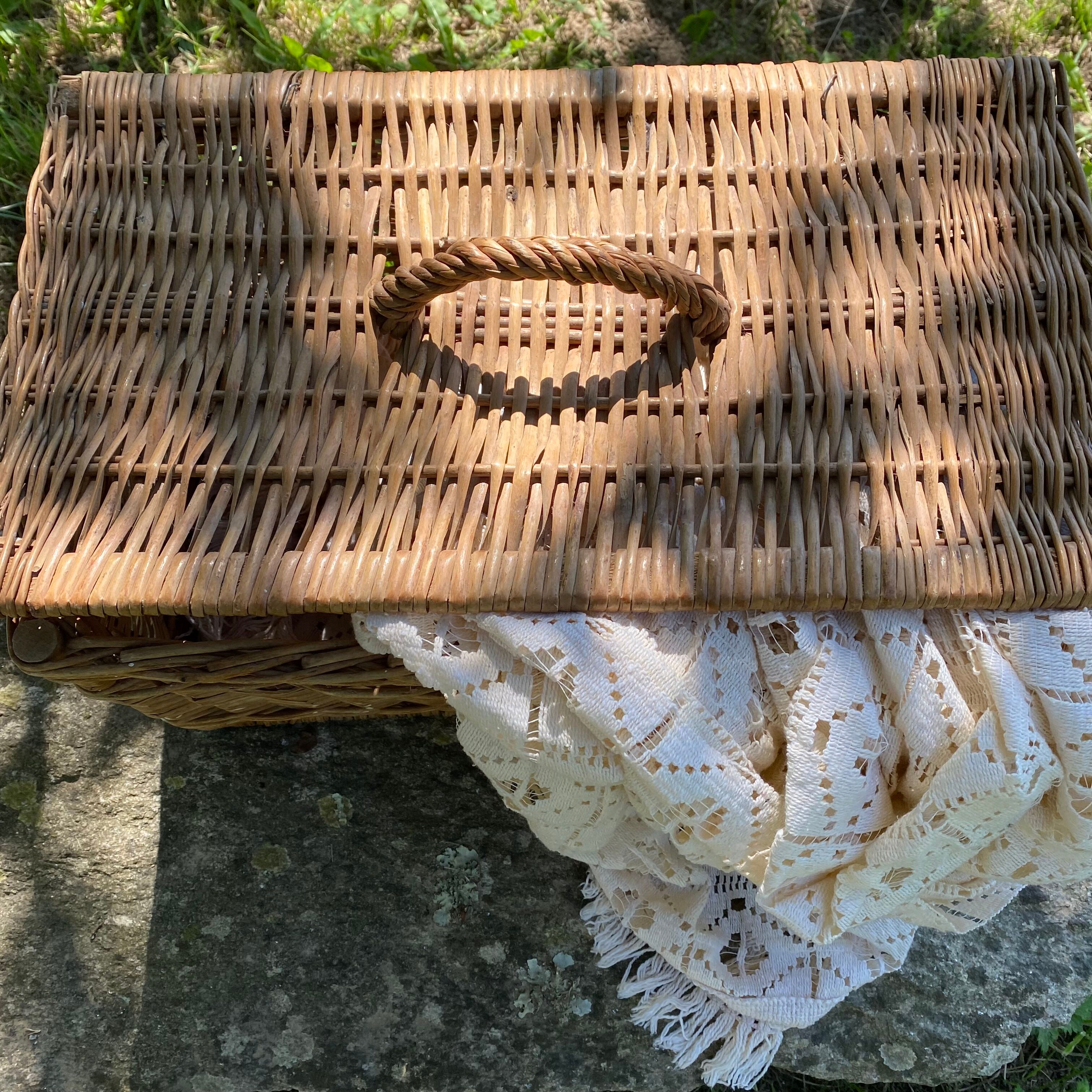 Vintage wicker trunk