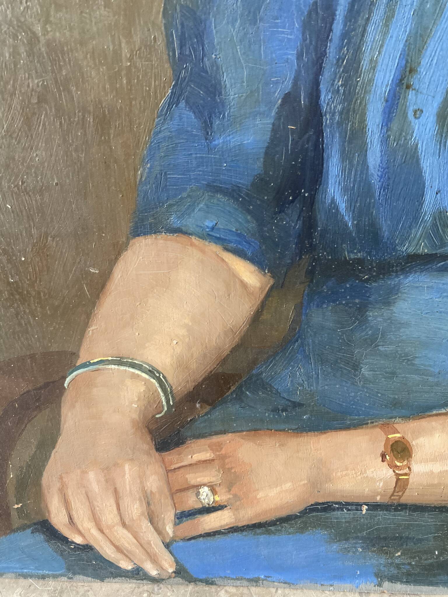 Signed portrait of a woman