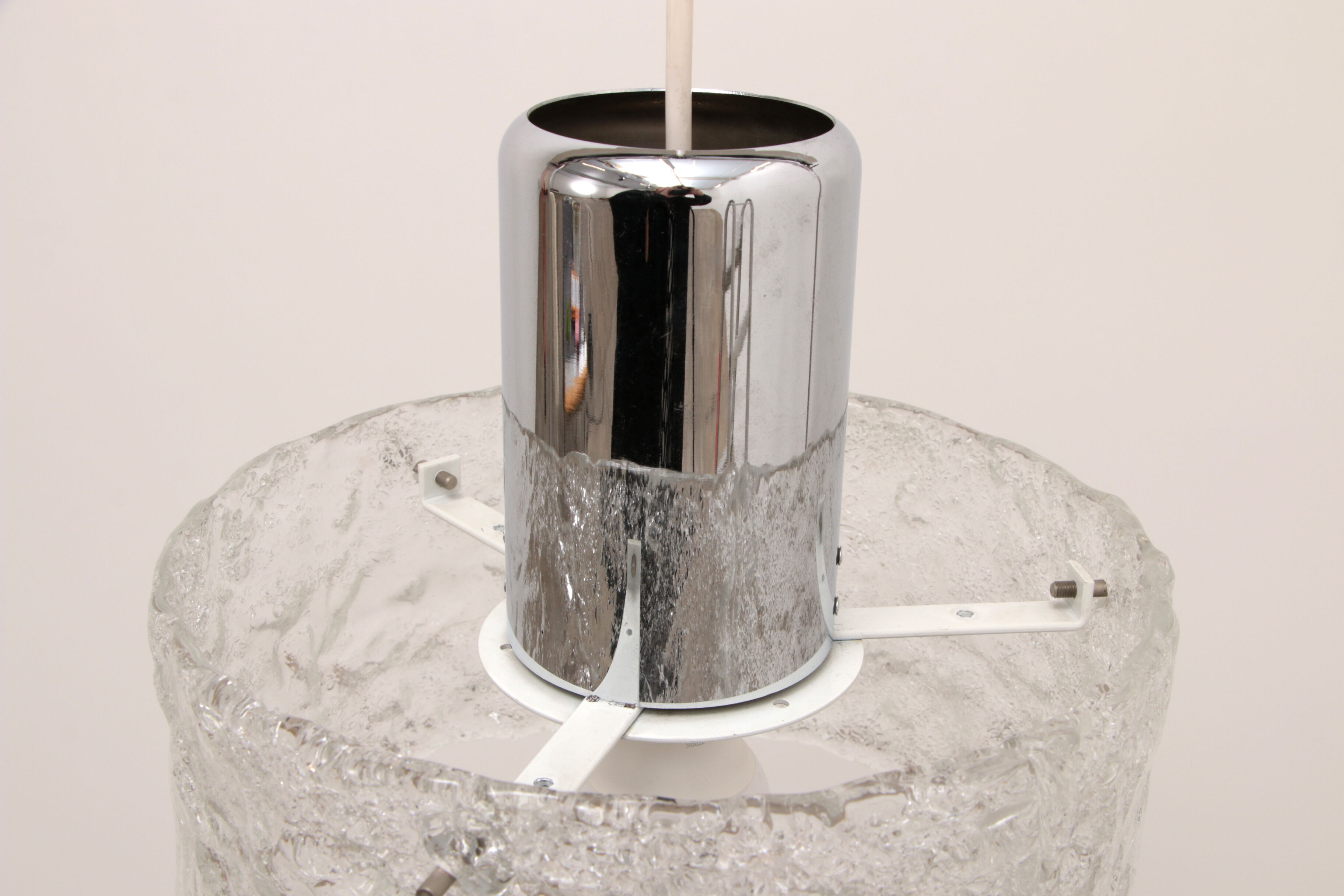 Very rare ice glass lamp produced by Egon Hillebrand, 1960 Germany.