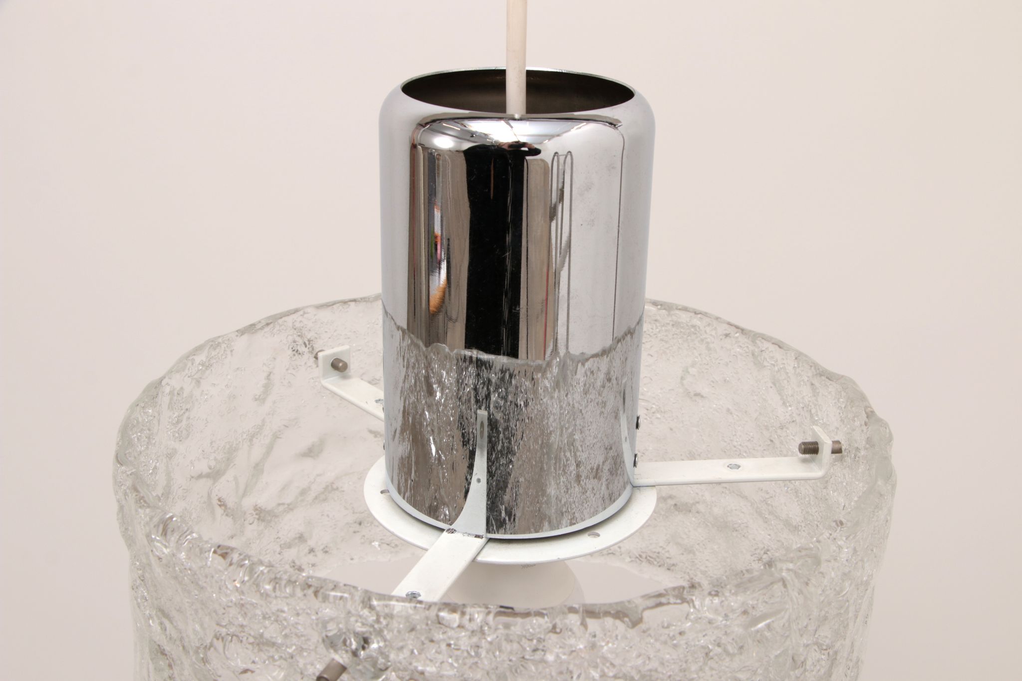 Very rare ice glass lamp produced by Egon Hillebrand, 1960 Germany.