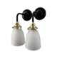 Pair of glass and ceramic wall lights