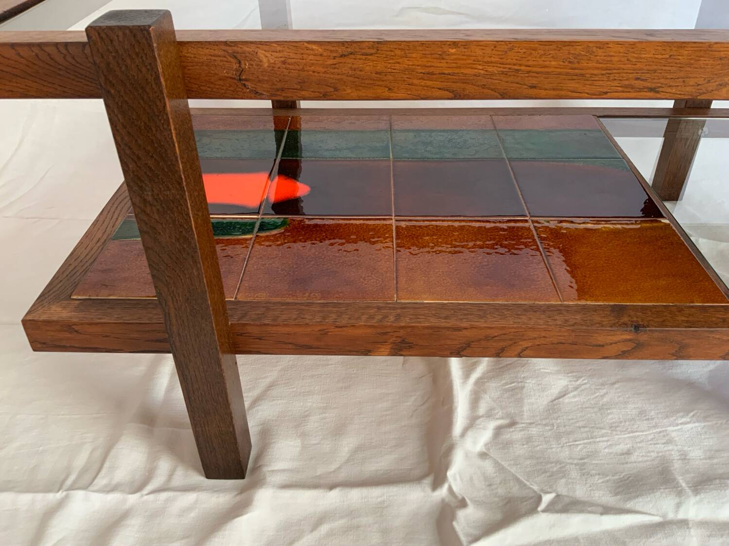 Ceramic and glass coffee table