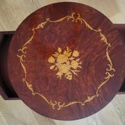2 petites tables marquerie acajou