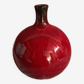 Vase boule à petit col vintage en céramique