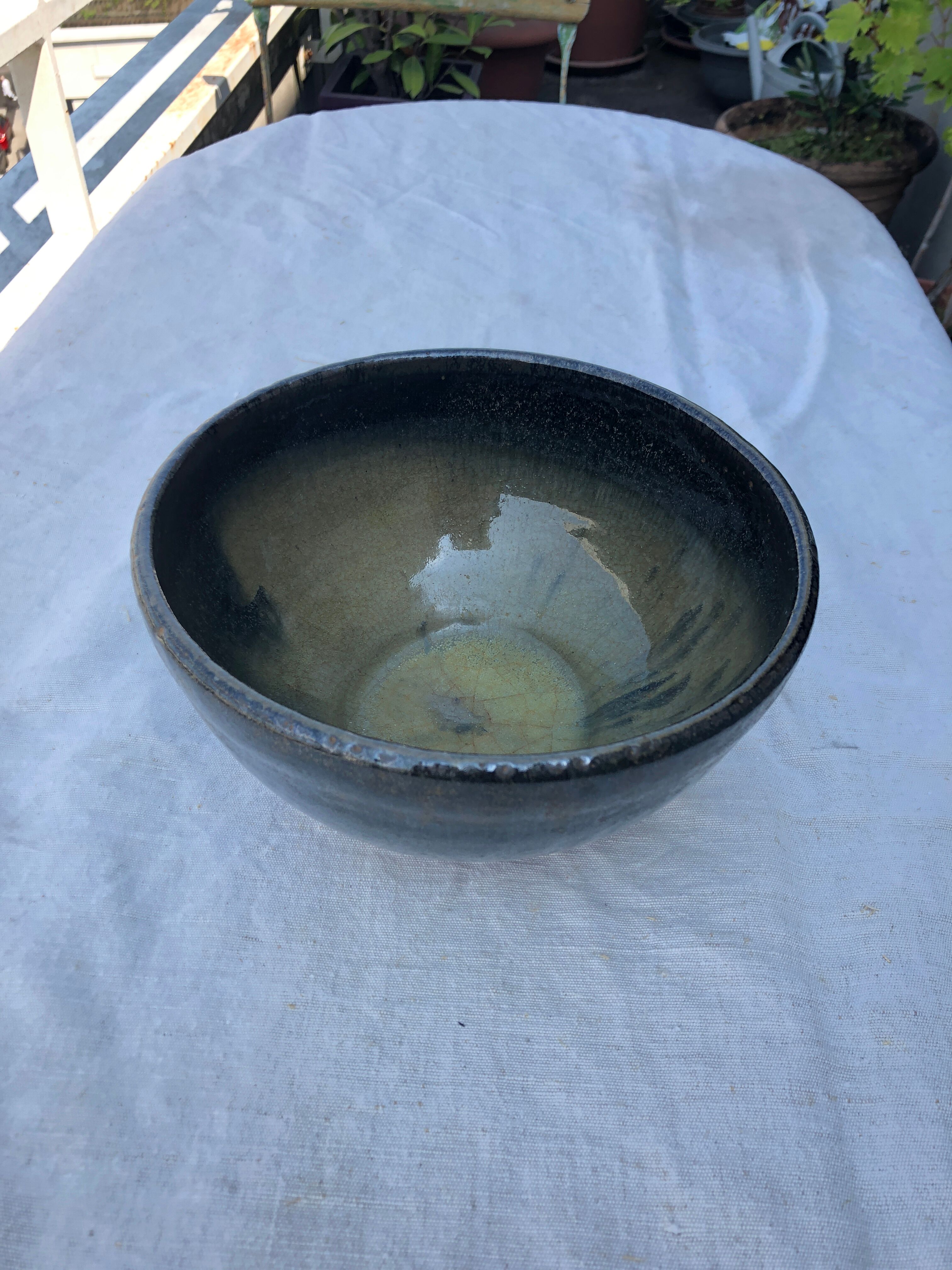 Bowl in glazed stoneware signed the Mignot