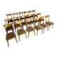Set of 18 Scandinavian design chairs from the 1960s, organic curved wood.