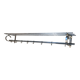 Large chrome metal wall coat rack with Art Deco shelf