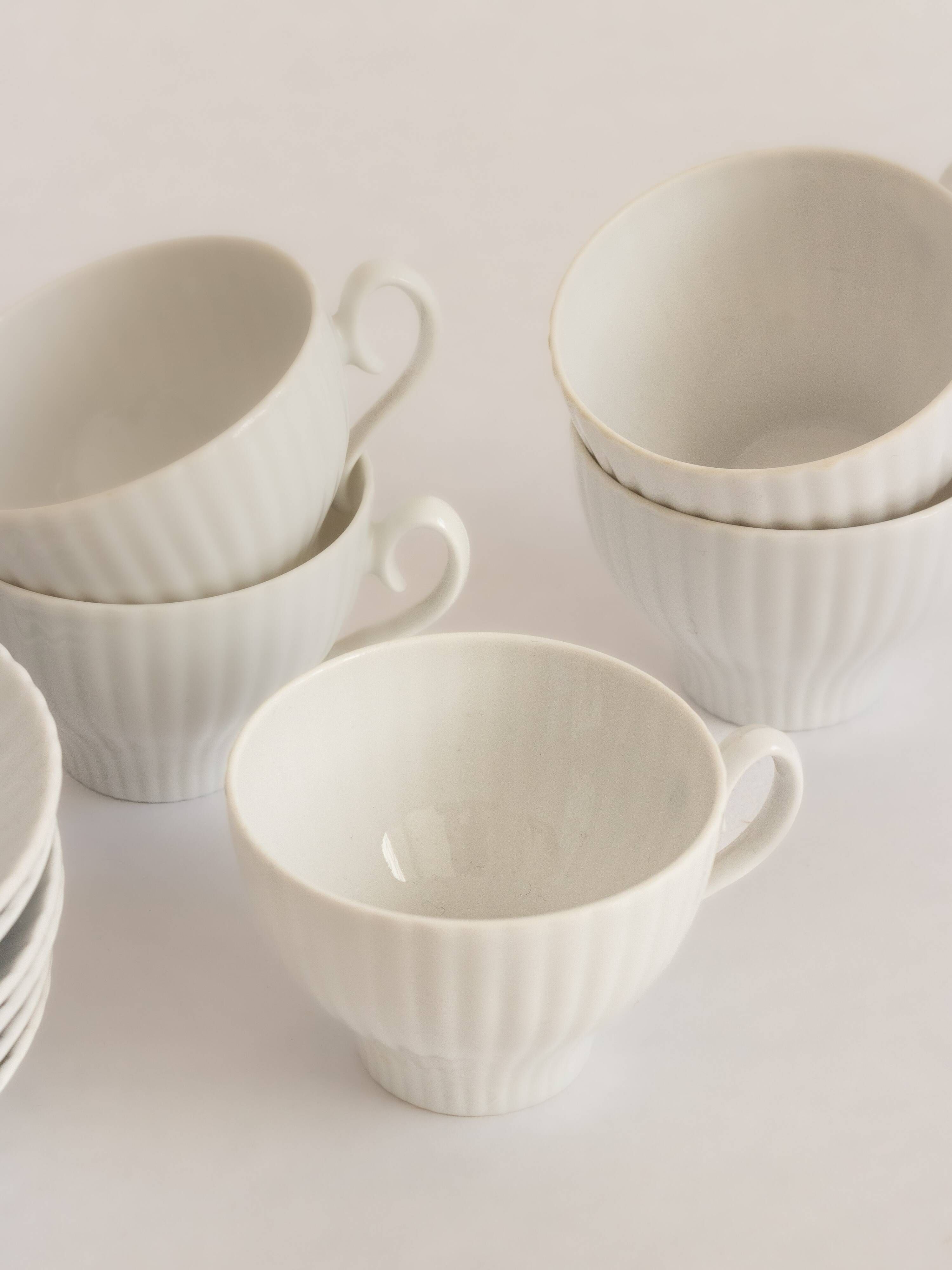 Set of six coffee cups and saucers, Karlskrona, Sweden, 1950s