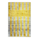 Tapis "Tulu" fait main en jaune et gris, 100 % laine, options personnalisées disponibles