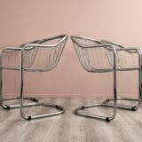 Ensemble de 4 chaises à manger chrome