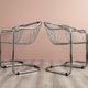 Set of 4 chrome wire dining chairs
