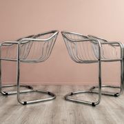 Ensemble de 4 chaises à manger chrome