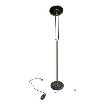 Lampadaire italien vintage Zid (1996) finition Loupe & Laiton Variateur Rel