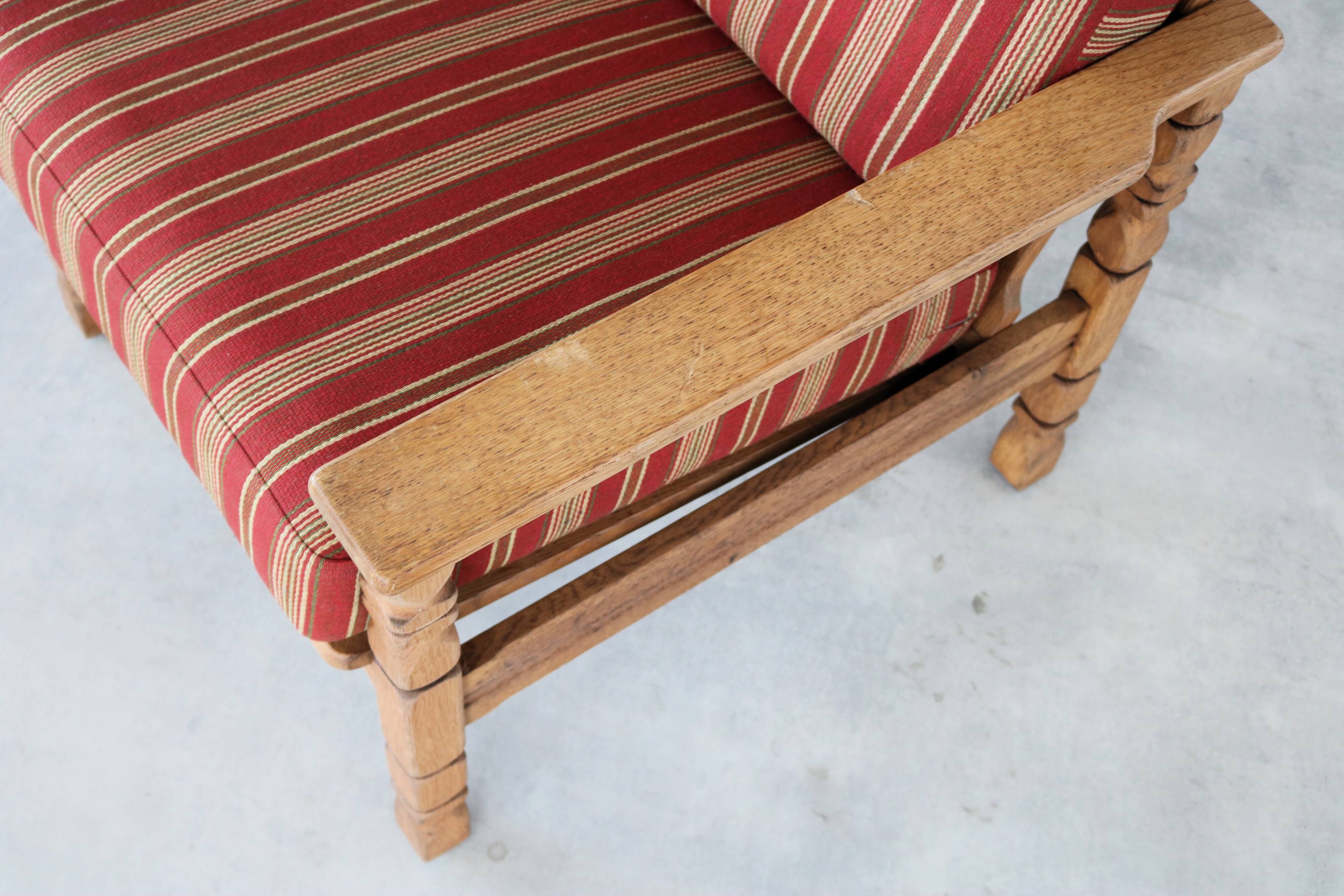 Brutalist sofa and chair set | vintage sofa | 1960s | oak.