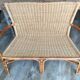 Banquette fauteuil en rotin vintage