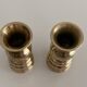 Atypical Duo of Candle Holders Candlesticks Solid Turned Brass