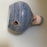 Small enameled ceramic lamp base with flower patterns