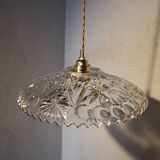 Vintage chiseled glass pendant light