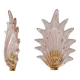 Pair of Modern Italian Murano Glass Leaf Sconces
