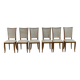 6 Italian Scandinavian style dining chairs from the 1950s in wood and leather.