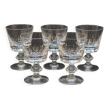 5 verres a pied porto en cristal cristallin de portieux taillé