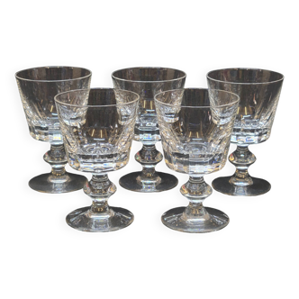 5 verres a pied porto en cristal cristallin de portieux taillé