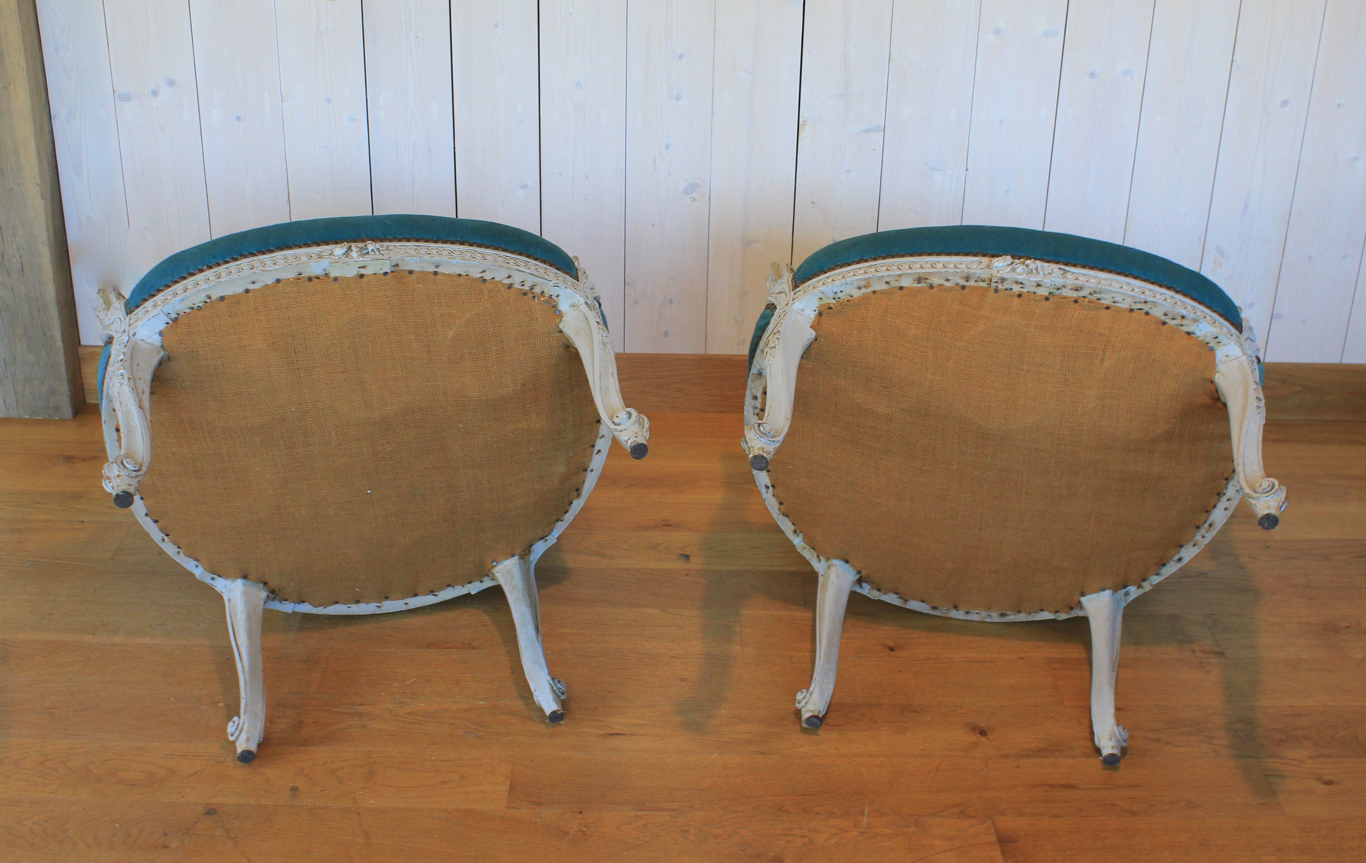 Patinated Louis XV style armchairs (pair or individual)