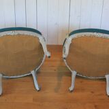 Patinated Louis XV style armchairs (pair or individual)