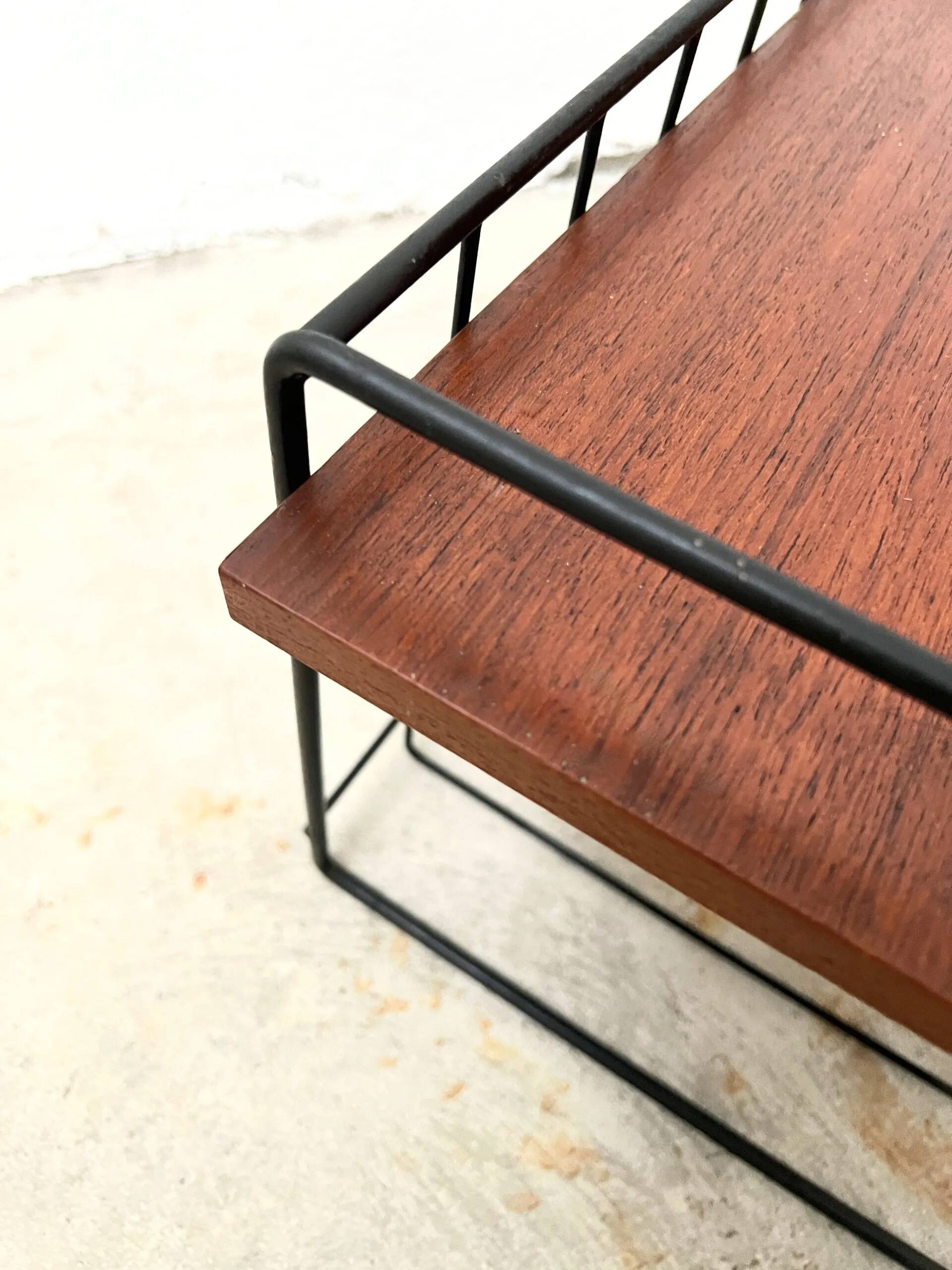 Wall-Mounted Nightstand – Mid-Century Teak