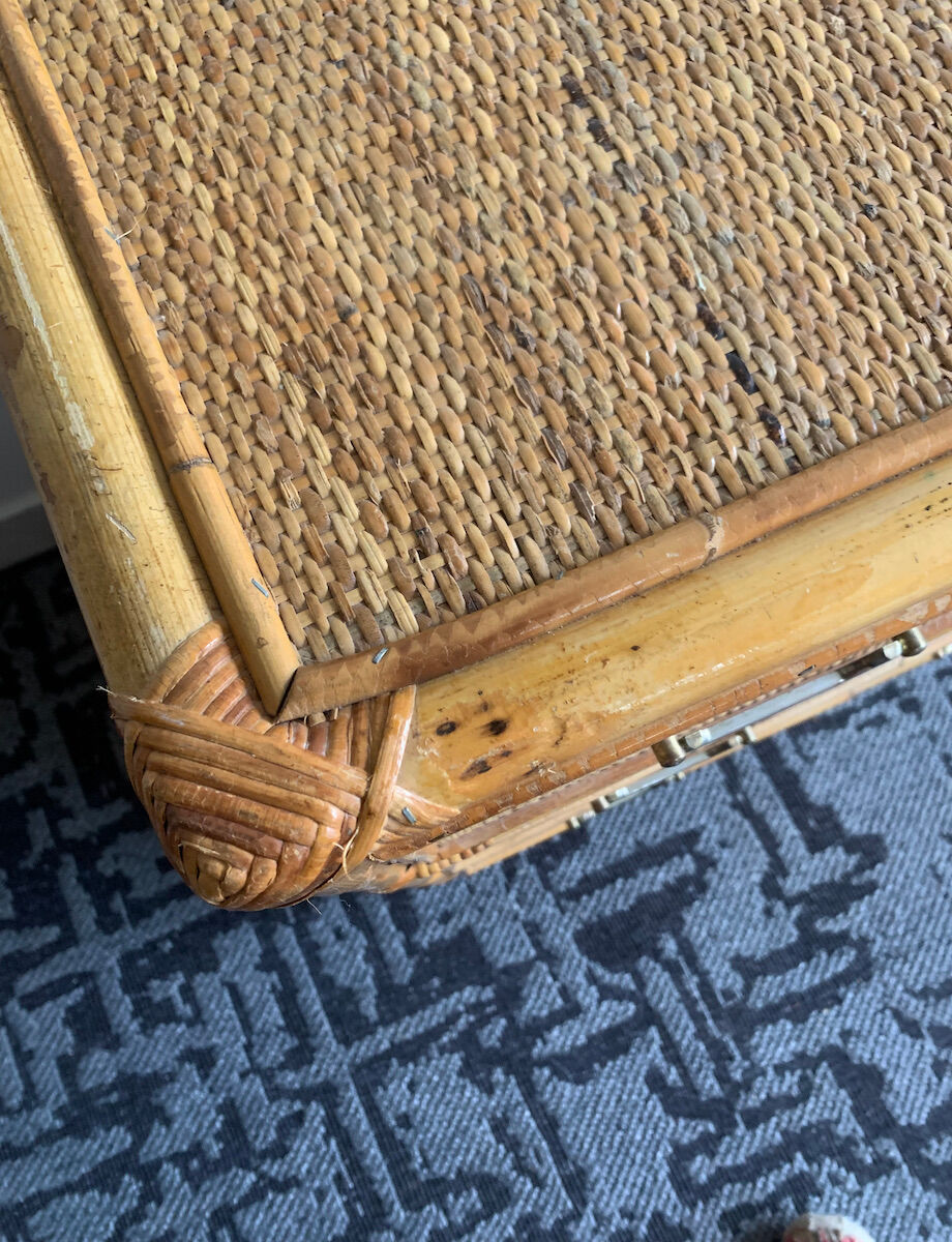 Chest of drawers in bamboo and braided wicker